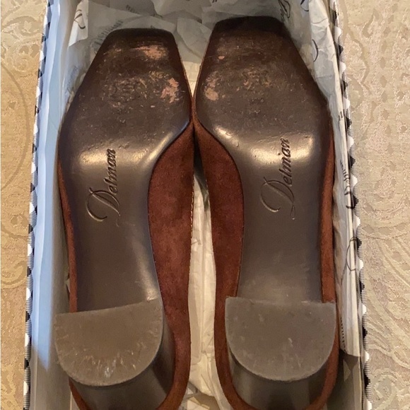 Delman Suede Embroidered Pumps - Picture 7 of 8